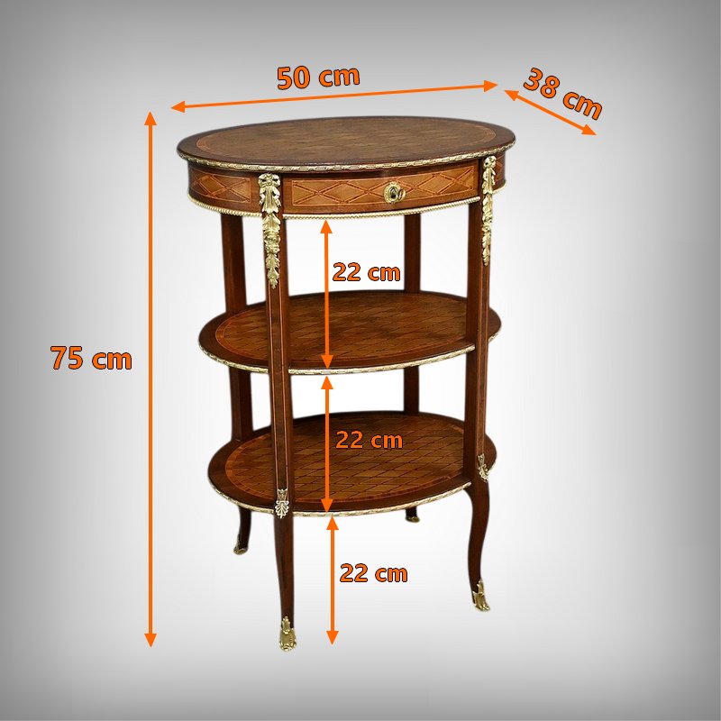 Petite Table de Salon en Marqueterie, style Transition Louis XV Louis XVI – Milieu XIXe-photo-8