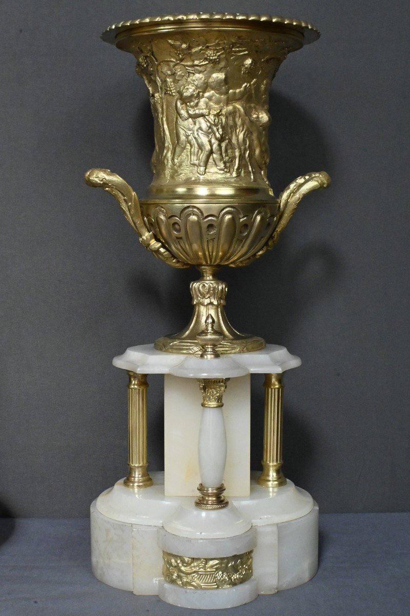 Marble And Bronze Fireplace Set, “a l'Espérance”, By H. Godchot – Late 19th Century-photo-2