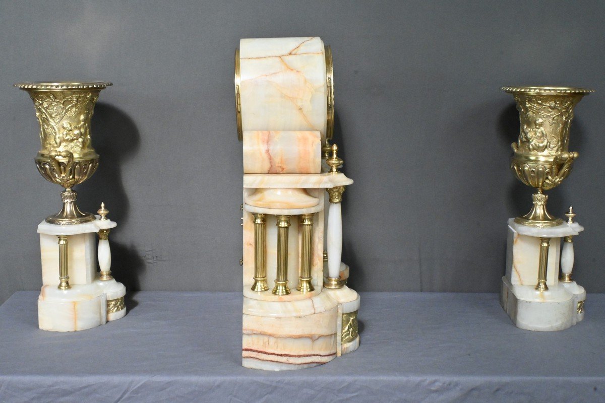 Marble And Bronze Fireplace Set, “a l'Espérance”, By H. Godchot – Late 19th Century-photo-3