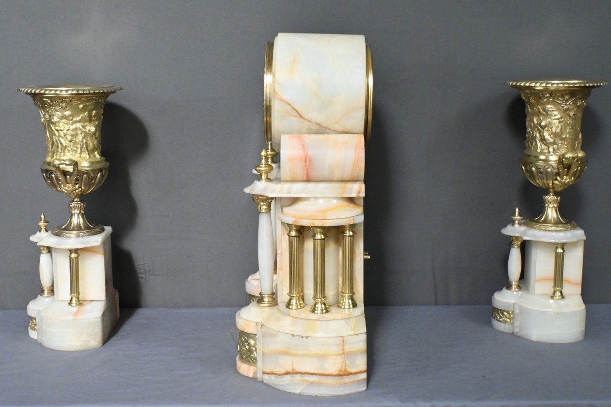 Marble And Bronze Fireplace Set, “a l'Espérance”, By H. Godchot – Late 19th Century-photo-4