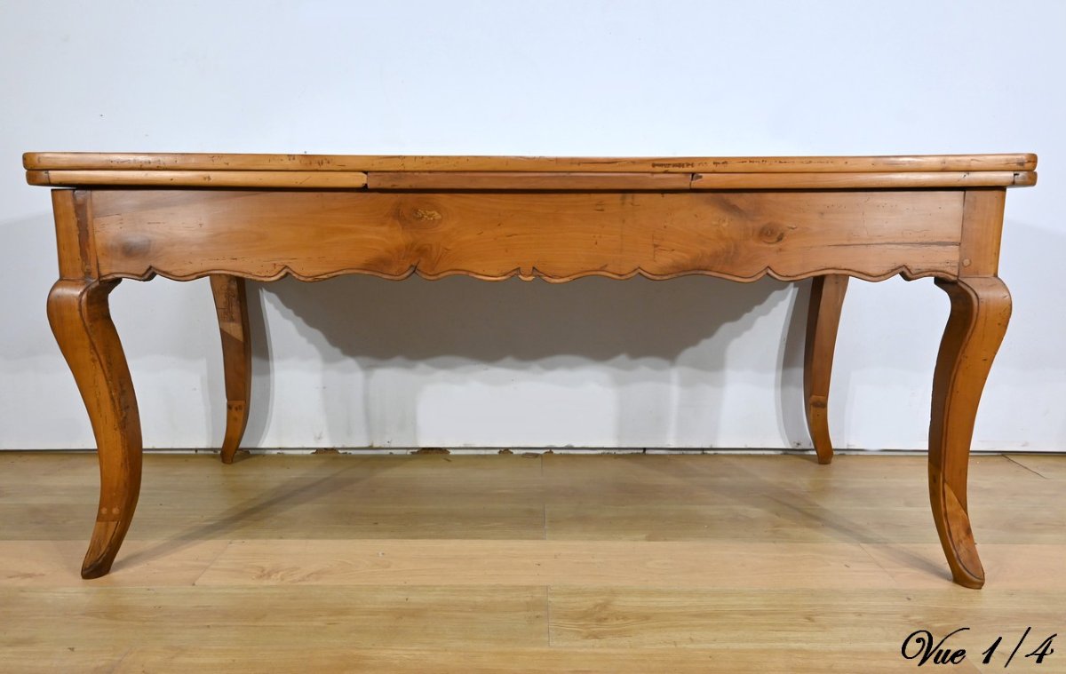  Extendable Cherry Wood Farmhouse Table Seats 10 To 16 – Part 2, 19th Century-photo-1