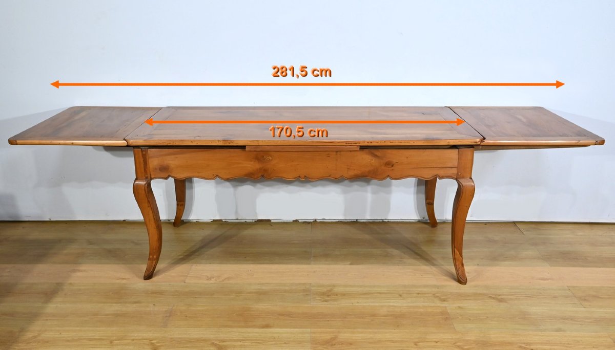  Extendable Cherry Wood Farmhouse Table Seats 10 To 16 – Part 2, 19th Century-photo-7