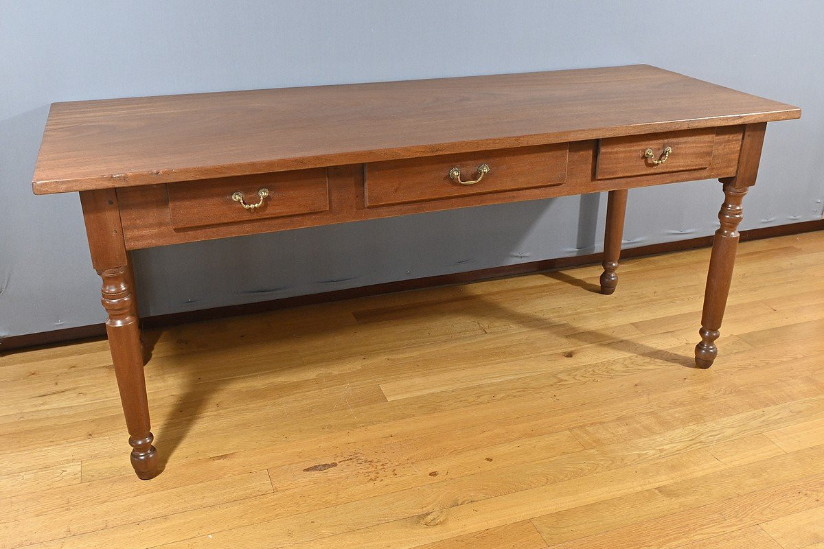 Solid Mahogany Desk Table – Part 2 Of The 19th Century-photo-2