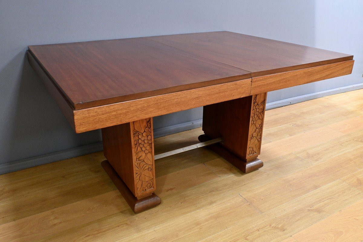 Art Deco Mahogany Extending Table For 6 To 18 Place Settings – 1920-photo-3
