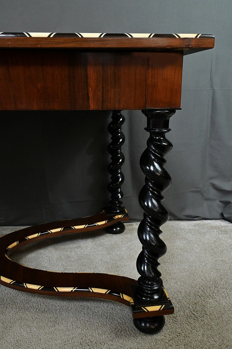 Desk Table In Precious Wood Marquetry, Napoleon III Period – Mid-19th Century-photo-7