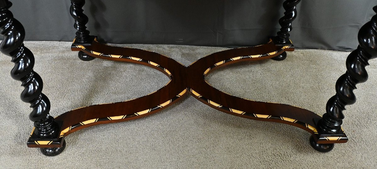 Desk Table In Precious Wood Marquetry, Napoleon III Period – Mid-19th Century-photo-8