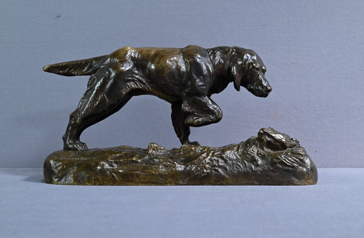 Bronze “hunting Dog” Signed E. Samson – Late 19th Century-photo-2