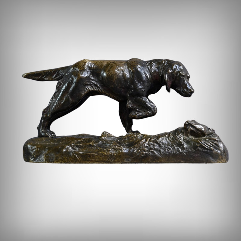 Bronze “hunting Dog” Signed E. Samson – Late 19th Century