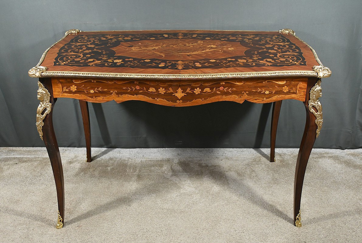 Table Bureau en Palissandre et Marqueteries, époque Napoléon III – 2ème partie XIXe