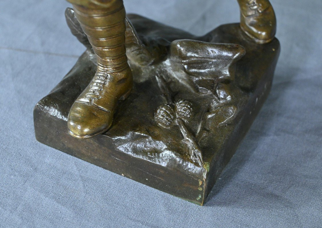 Bronze "Le Chasseur Alpin", signé E. Carlier - Fin XIXe-photo-4