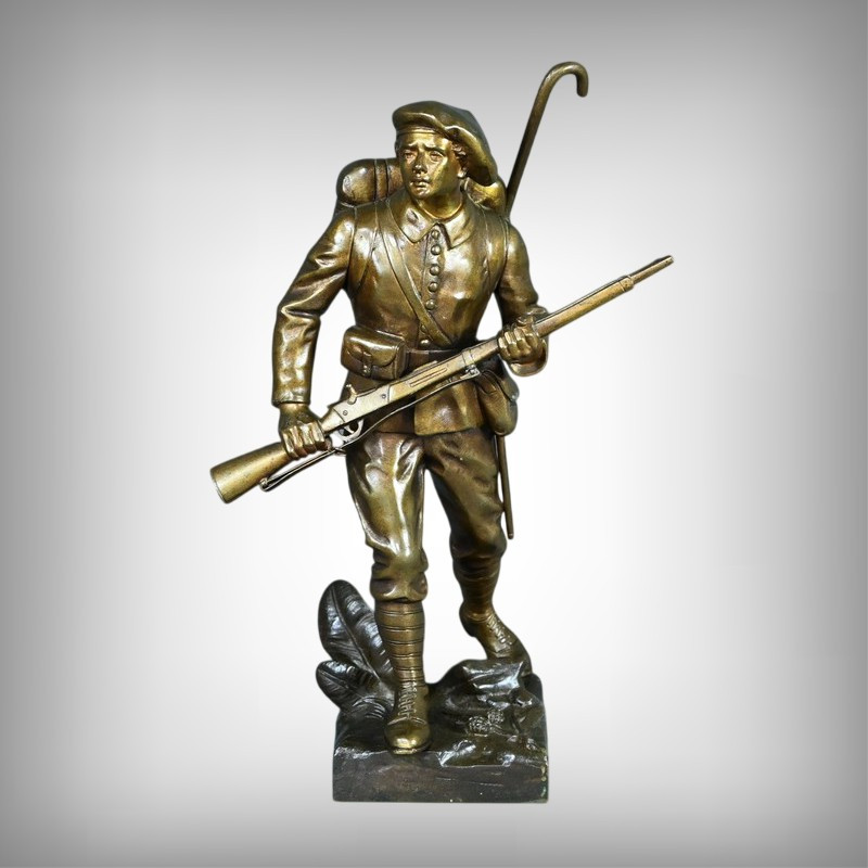 Bronze "Le Chasseur Alpin", signé E. Carlier - Fin XIXe