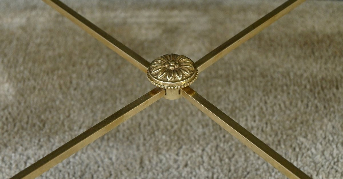 Tripartite Glass Coffee Table, Maison Baguès Style - 1950-photo-5