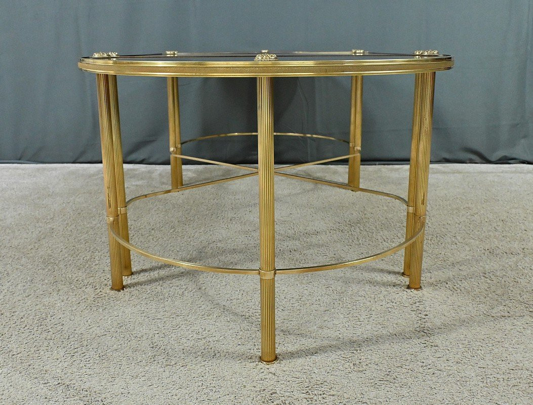 Tripartite Glass Coffee Table, Maison Baguès Style - 1950-photo-6