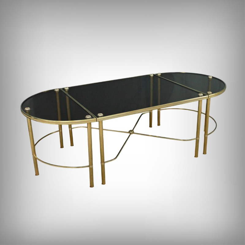 Tripartite Glass Coffee Table, Maison Baguès Style - 1950