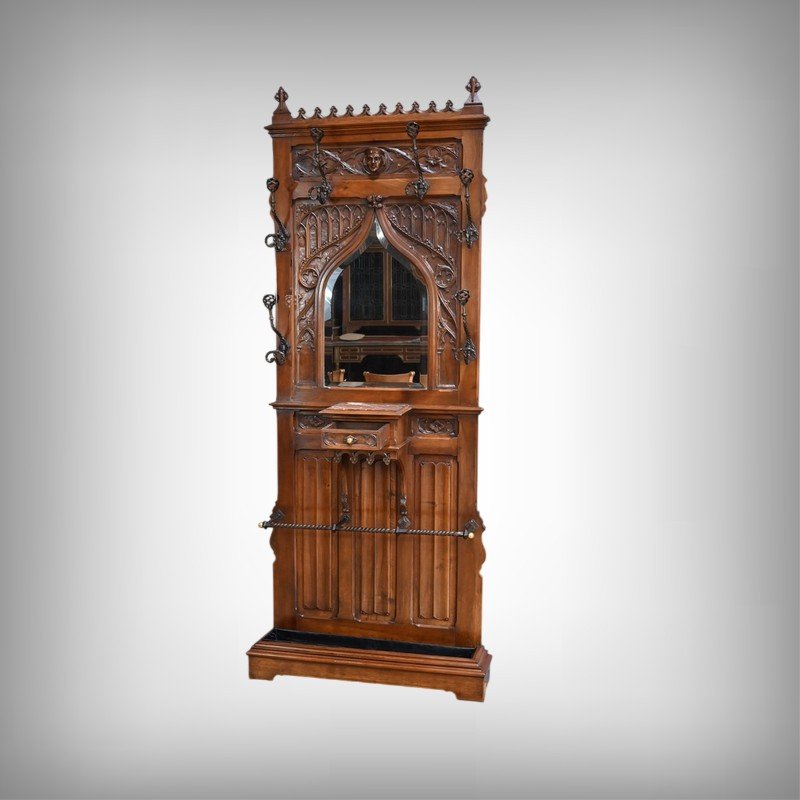 Mahogany Cloakroom, Neo-gothic Style – Early 20th Century-photo-2