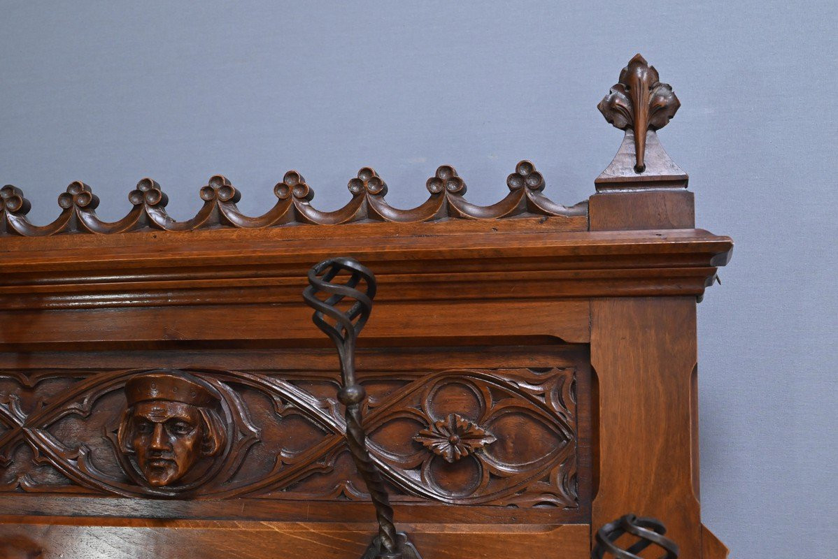 Mahogany Cloakroom, Neo-gothic Style – Early 20th Century-photo-3