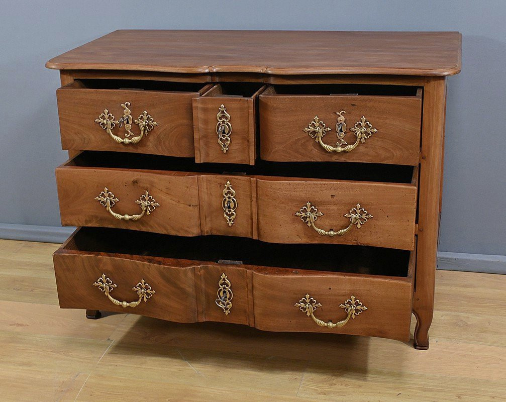 Nantes Arbalète Commode In Cuban Mahogany, Louis XV Period – 18th Century-photo-3
