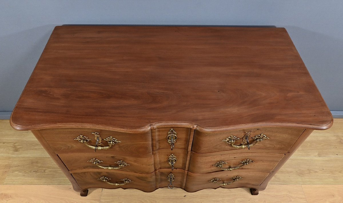 Nantes Arbalète Commode In Cuban Mahogany, Louis XV Period – 18th Century-photo-4
