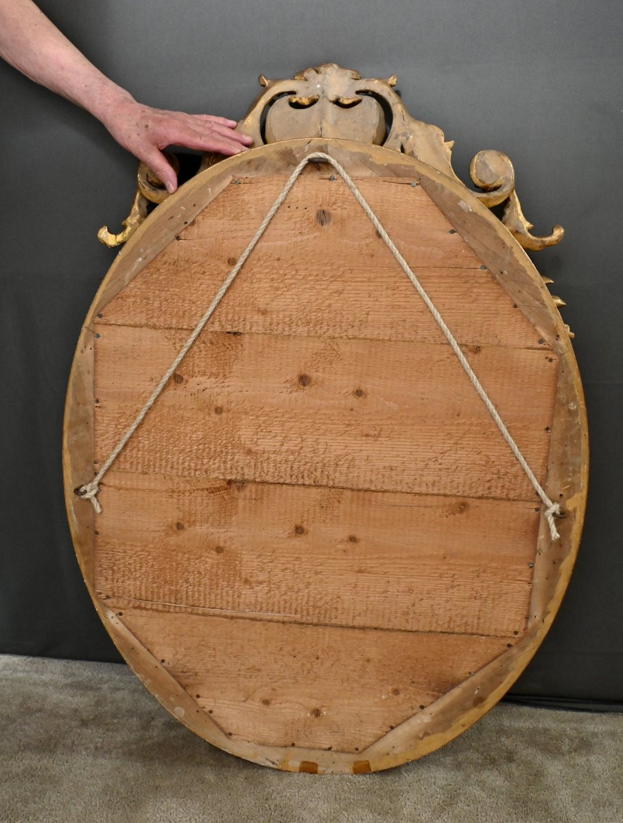 Large Gilded Wood Mirror, Louis XV Style – Part 2 Of The 19th Century-photo-7