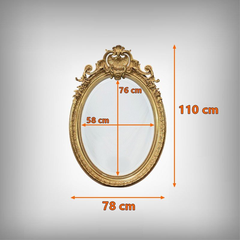 Large Gilded Wood Mirror, Louis XV Style – Part 2 Of The 19th Century-photo-8
