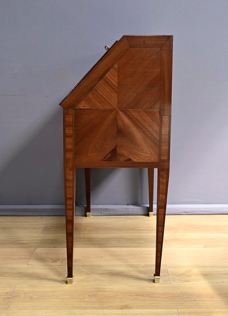 Bureau de Pente en Palissandre et Acajou, style Louis XVI – Milieu XIXe-photo-6