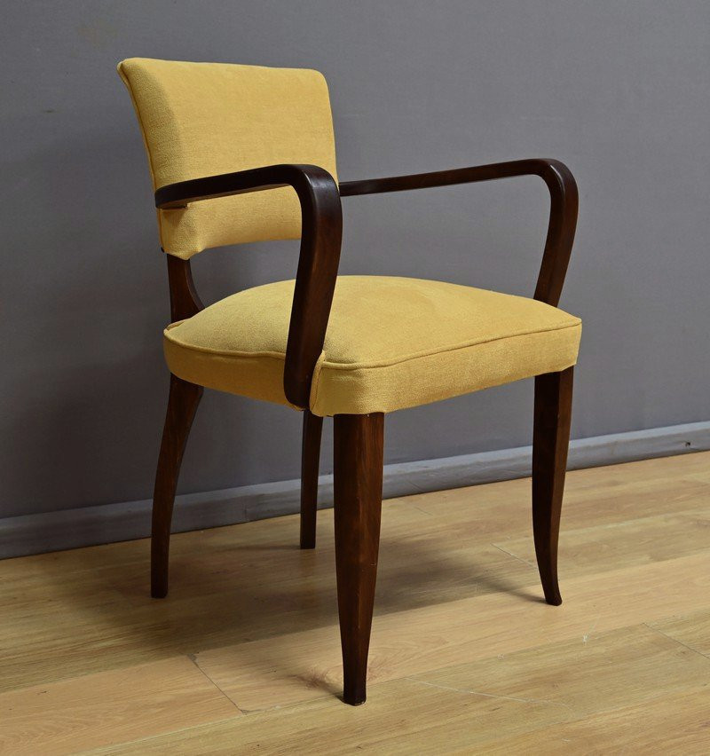 Suite de 4 Fauteuils Bridge, Art Déco, goût J.Leleu – 1940-photo-4