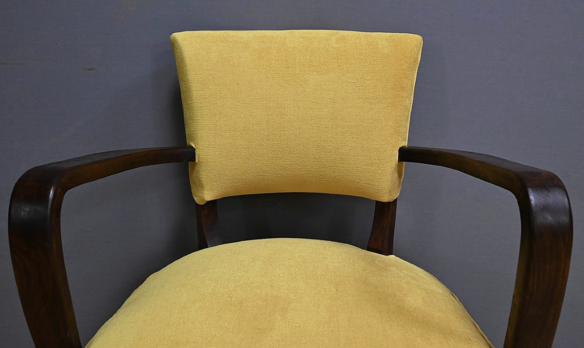 Suite de 4 Fauteuils Bridge, Art Déco, goût J.Leleu – 1940-photo-5