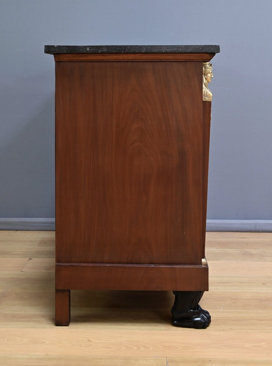 Commode Retour d’Égypte en Acajou de Cuba, époque Empire – Début XIXe-photo-4