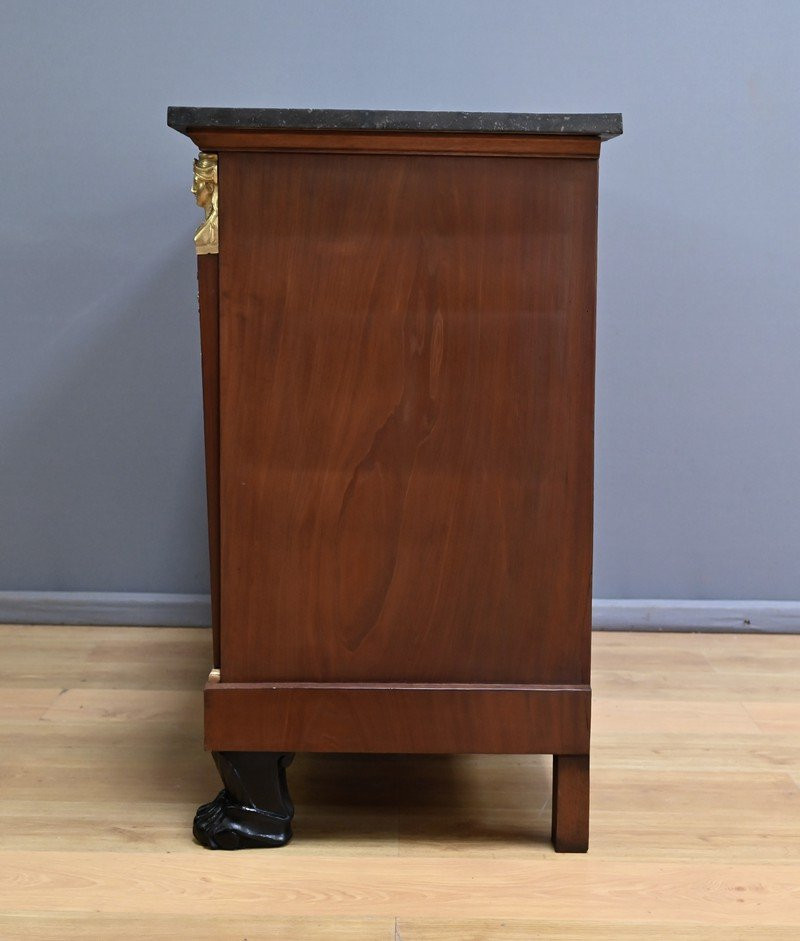Commode Retour d’Égypte en Acajou de Cuba, époque Empire – Début XIXe-photo-5