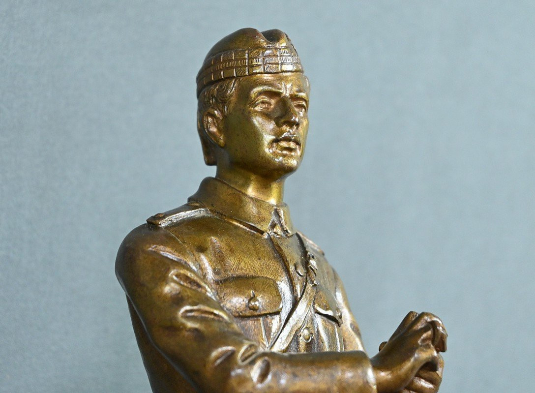 Bronze de Fantassin Ecossais, signé E. Carlier – Début XXe-photo-3