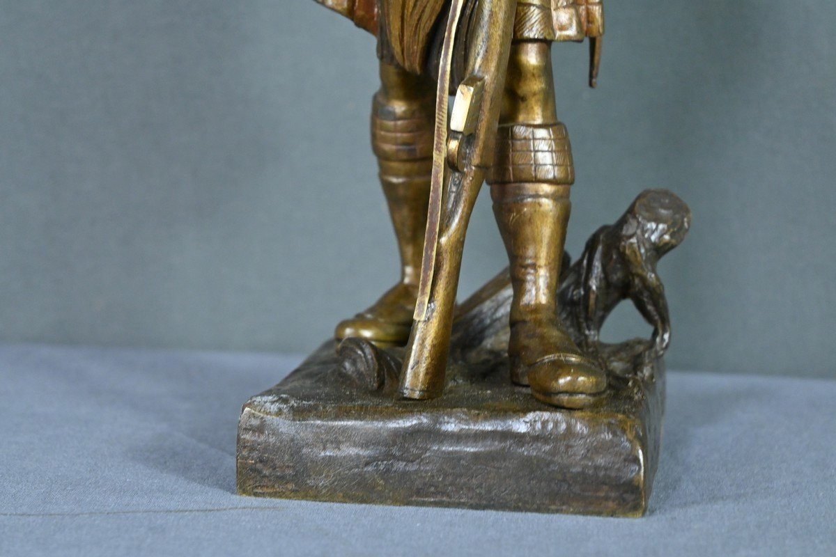 Bronze de Fantassin Ecossais, signé E. Carlier – Début XXe-photo-7