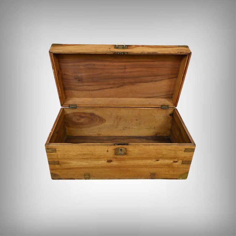 Marine Trunk In Camphor Wood, India – Late 19th Century-photo-2