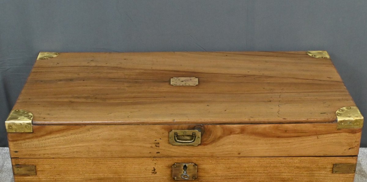 Marine Trunk In Camphor Wood, India – Late 19th Century-photo-2