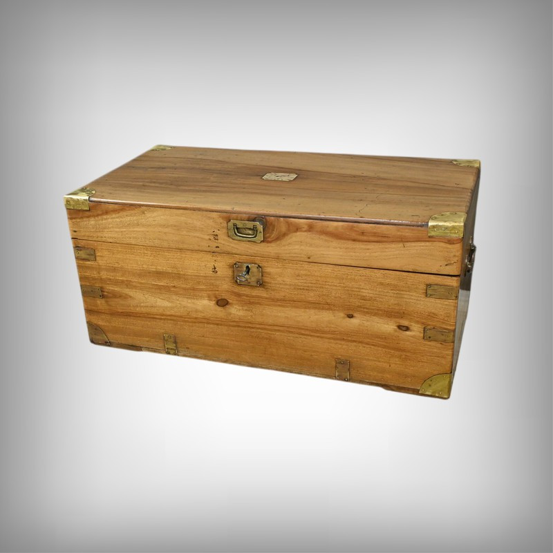 Marine Trunk In Camphor Wood, India – Late 19th Century