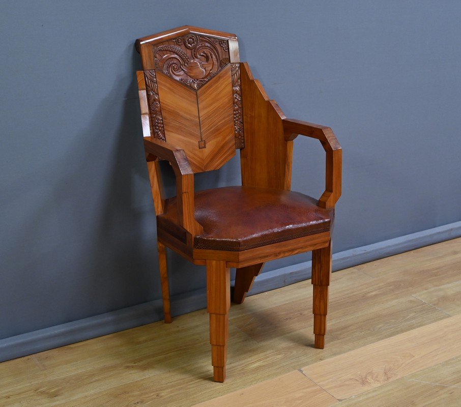 Suite de 6 Fauteuils en Bois de Rose, Art Déco – 1910-photo-4