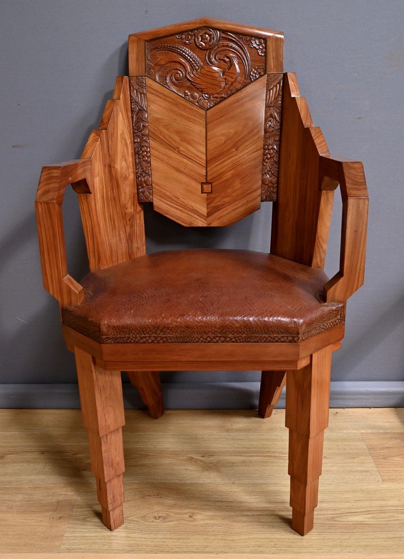 Suite de 6 Fauteuils en Bois de Rose, Art Déco – 1910-photo-5