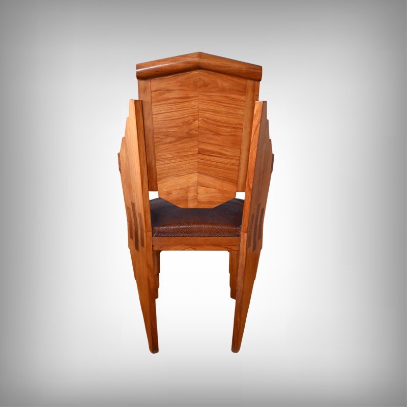 Set Of 6 Rosewood Armchairs, Art Deco – 1910-photo-7