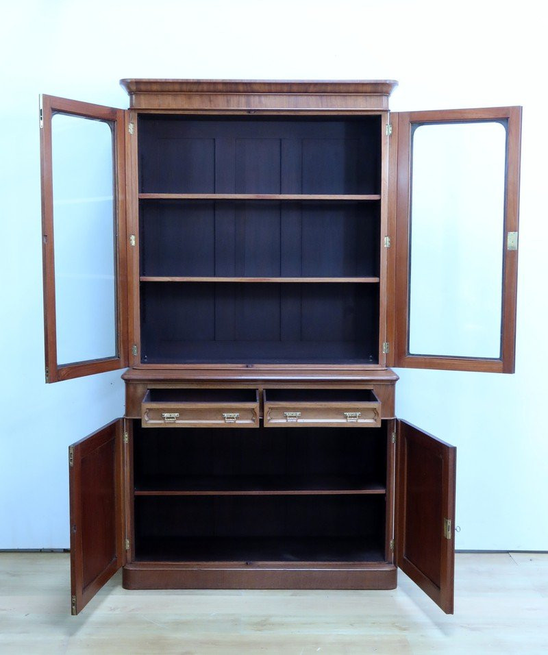 Victorian Mahogany Two-body Bookcase, England – Mid-19th Century-photo-4