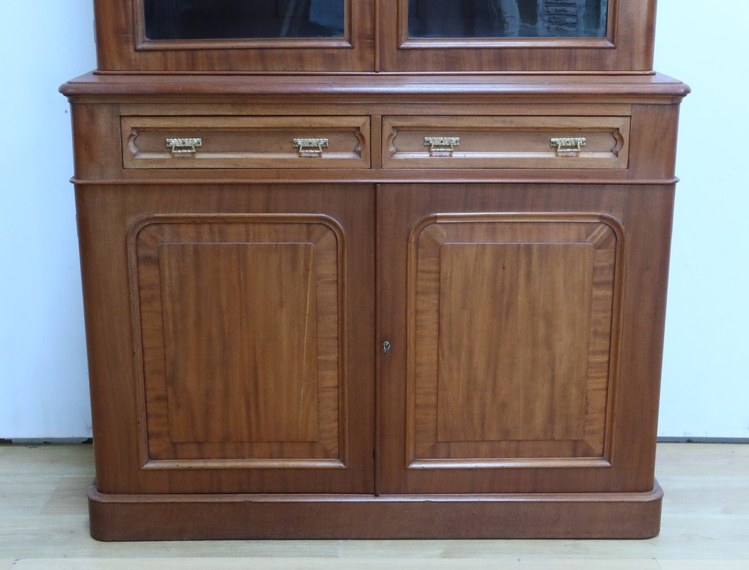 Victorian Mahogany Two-body Bookcase, England – Mid-19th Century-photo-5