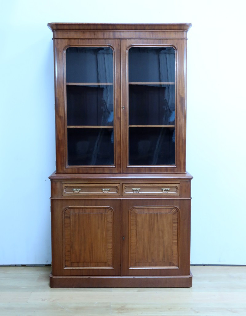 Victorian Mahogany Two-body Bookcase, England – Mid-19th Century