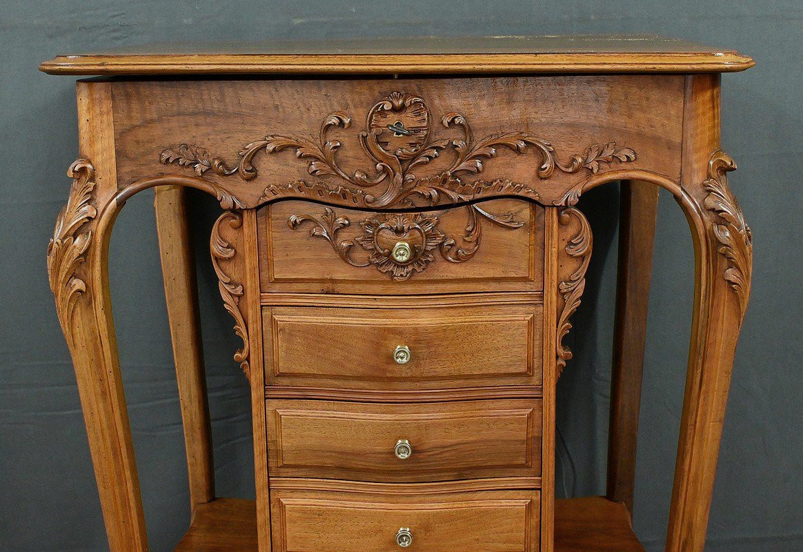 Table de Salon en Noyer, style Louis XV – Début XXe-photo-2