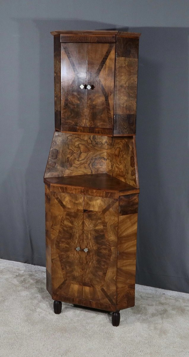 Walnut Corner Cabinet, Art Deco - 1930-photo-2