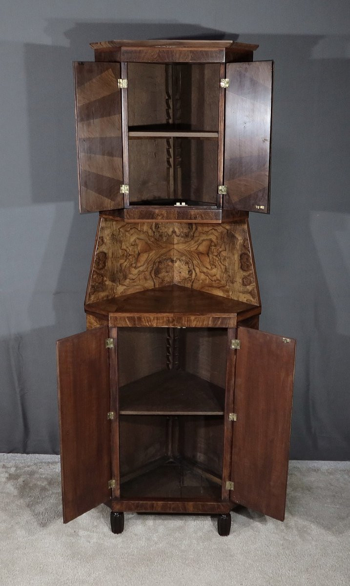 Walnut Corner Cabinet, Art Deco - 1930-photo-3