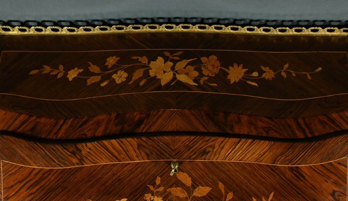 Small Rosewood Lady's Desk, Louis XV Style – Part 2 Of The 19th Century-photo-1