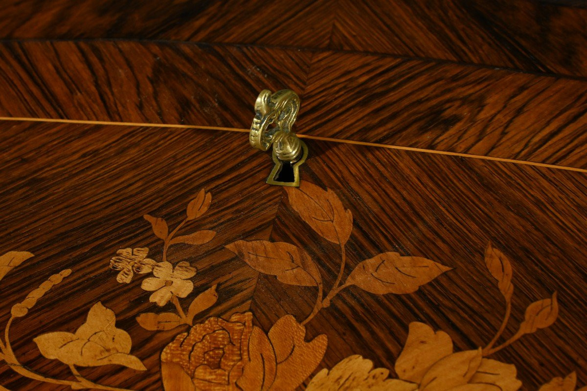 Small Rosewood Lady's Desk, Louis XV Style – Part 2 Of The 19th Century-photo-3