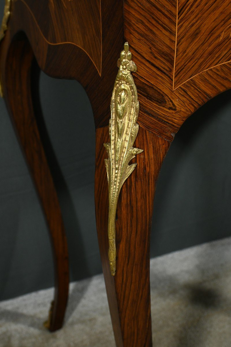 Small Rosewood Lady's Desk, Louis XV Style – Part 2 Of The 19th Century-photo-4
