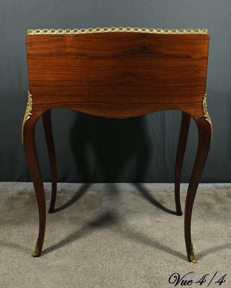 Small Rosewood Lady's Desk, Louis XV Style – Part 2 Of The 19th Century-photo-7