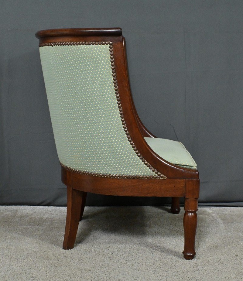 Mahogany Gondola Armchair, Empire Style – 19th Century-photo-6