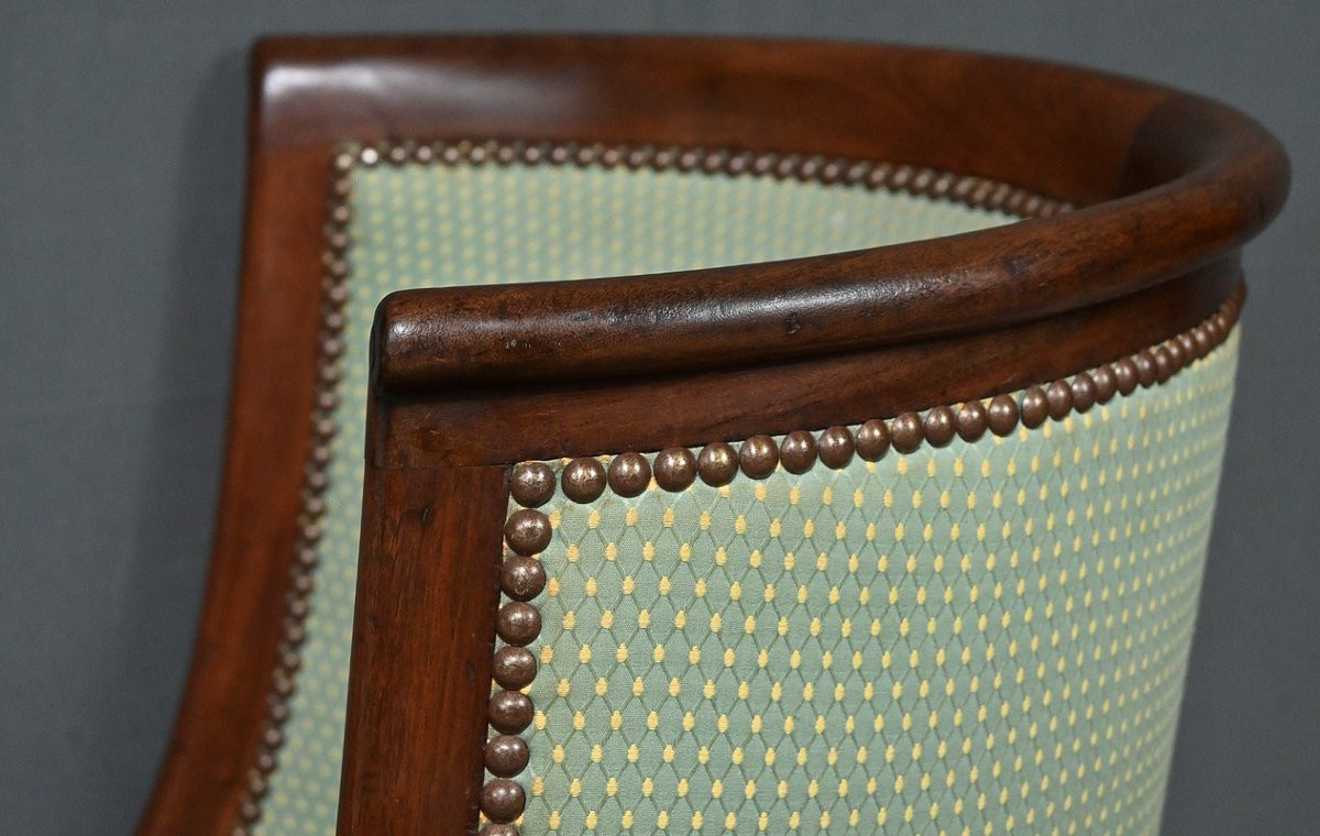 Mahogany Gondola Armchair, Empire Style – 19th Century-photo-8