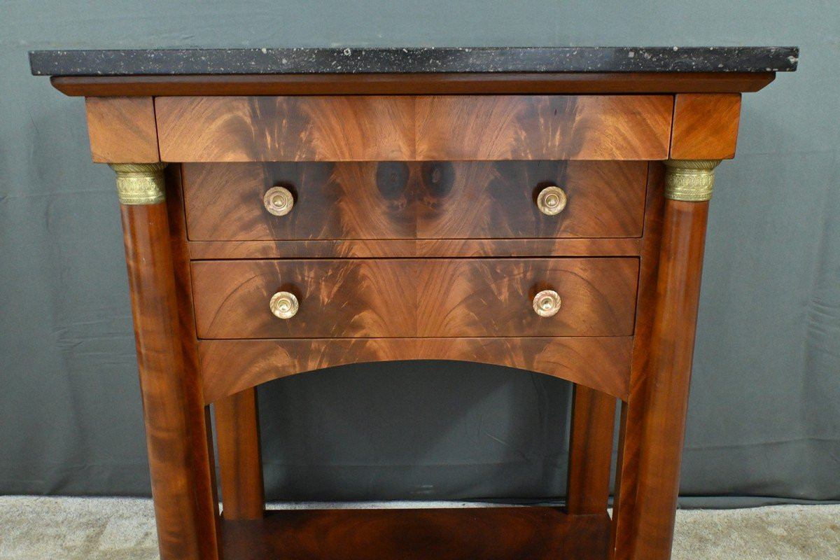 Petite Commode Chiffonnière en Acajou Flammé, style Empire – 1ère partie XXe-photo-2